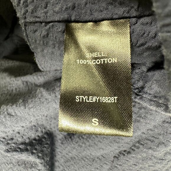 Pomander Place Tuckernuck Kieran Seersucker Blouse Navy Blue Size Small - Picture 2 of 7